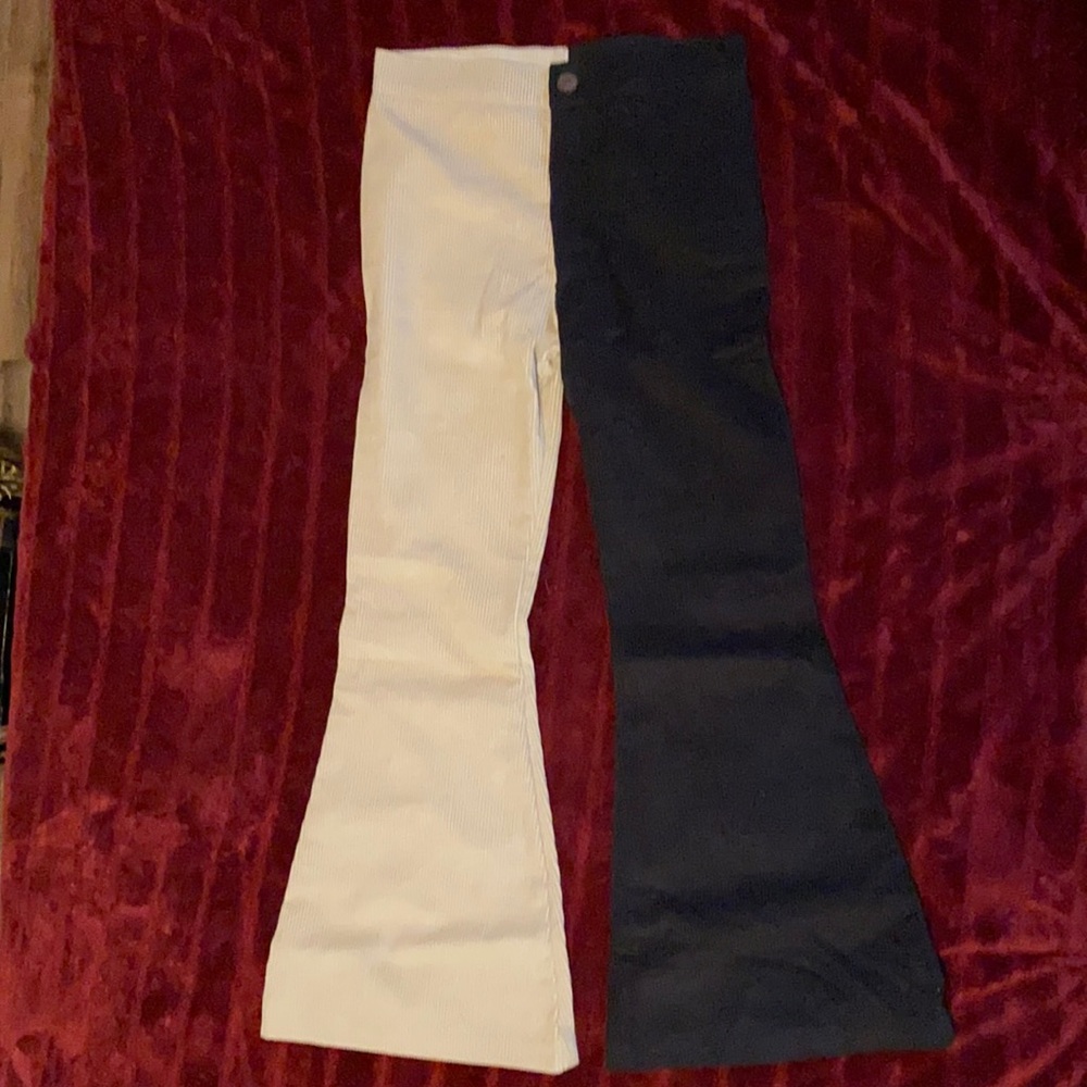 Custom made size 28 corduroy bellbottoms two-tone!